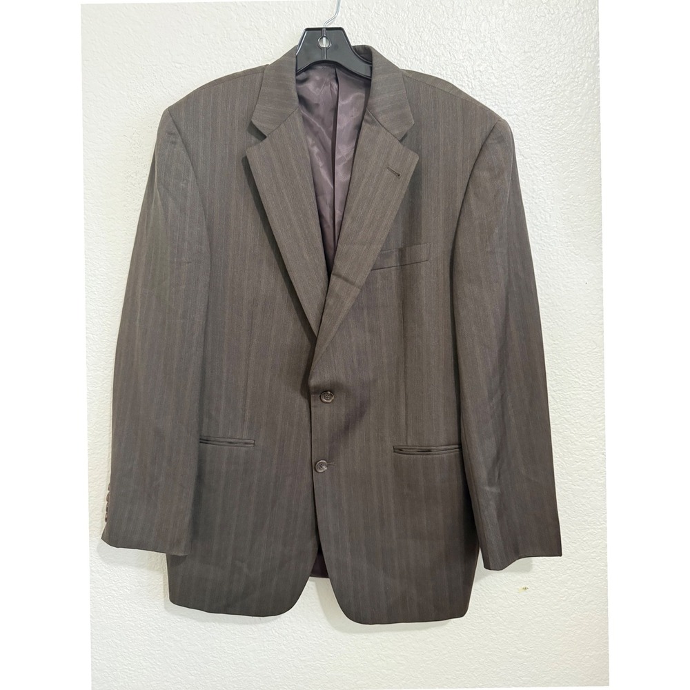 Burberry London Mens Brown pinstripe‎ Two Button Blazer Sport Coat